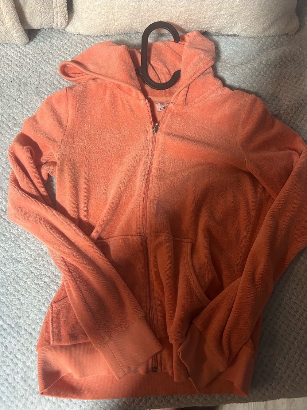 Juicy couture  Coral Zip-Up Hoodie with Hood and Front Pockets